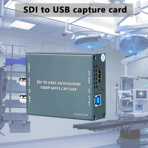 SDI Capture Card with HDMI Loopout SDI Video Converter for Live Streaming and Recording Plug-and-Play Driver-Fr