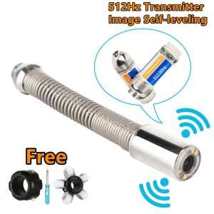 Self Leveling Camera Head with 512Hz Transmitter for Industrial Endoscope Pipe Inspection in Drains and Wells