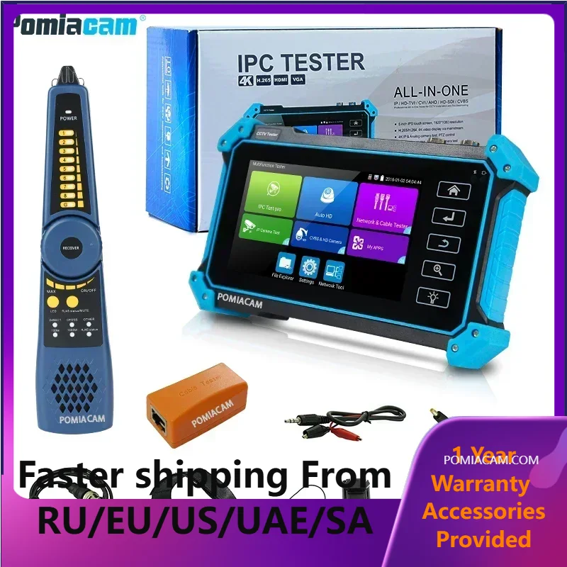 IPC-5200C Plus CCTV Tester 5.4inch IPS Touch Screen 8MP IP CVI TVI AHD ...