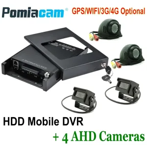 HDVR9804 Mobile HDD Video Recorder System with GPS Wi-Fi 3G/4G and 4-Channel AHD Car Camera Kit Reliable Real Time Monitoring for Vehicle Security