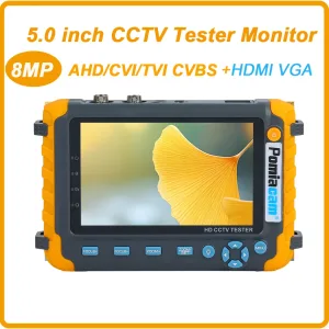 5 Inch Portable CCTV Tester with HDMI/VGA Input 4-in-1 Support for 8MP AHD/CVI/TVI Cameras PTZ and  Audio