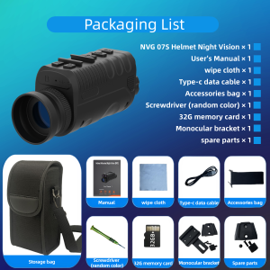 NVG07 Helmet Mounted Night Vision Device  Dual IR Lights HD OLED Display  Photo and Video Recording