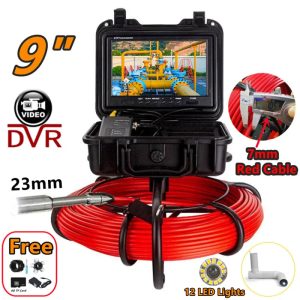 Pomiacam 9 inch DVR 1000TVL HD Sewer Inspection Camera with 20-100M Cable and IP68 Waterproof Design