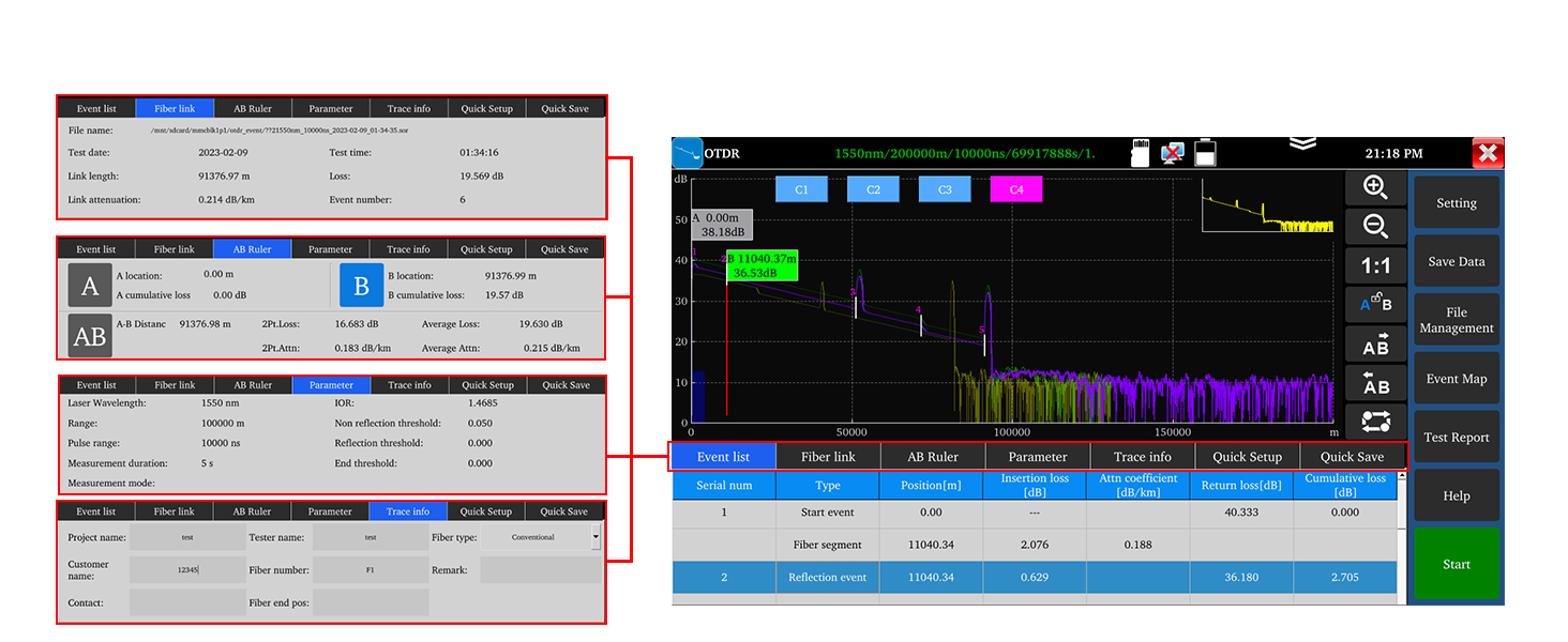 otdr fiber tester OTDR Fiber Optic Tester